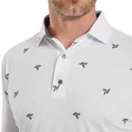 Polo en fil d'Ecosse imprimé Chardons