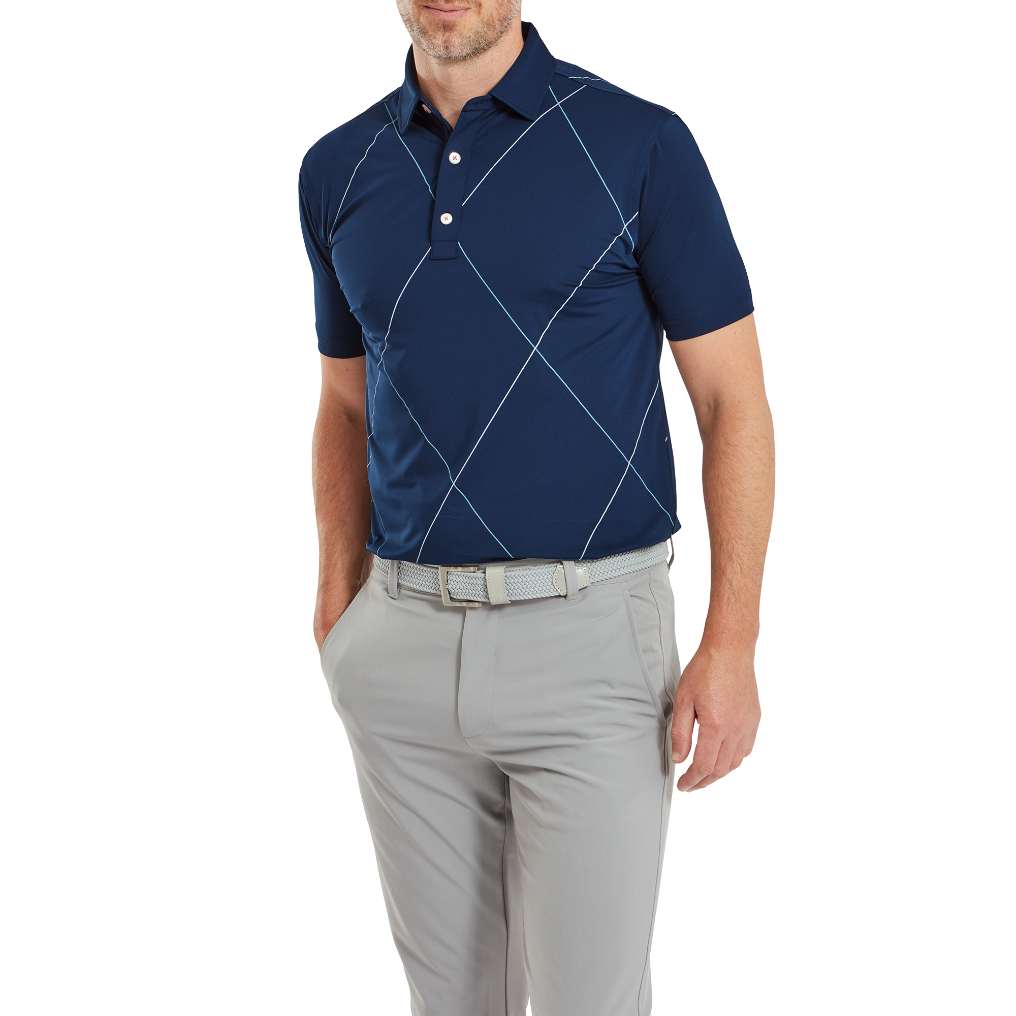 Polo imprim&eacute; Raker en fil d'Ecosse