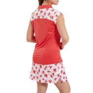 Polo avec haut fleuri en fil d'Ecosse