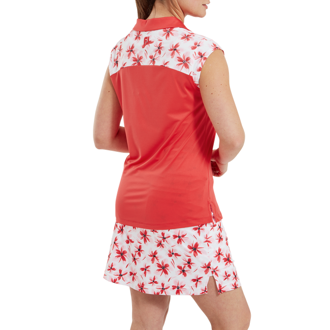 Polo avec haut fleuri en fil d'Ecosse