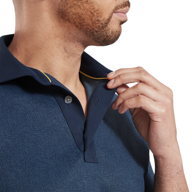 Polo en fil d'Ecosse impression texturée