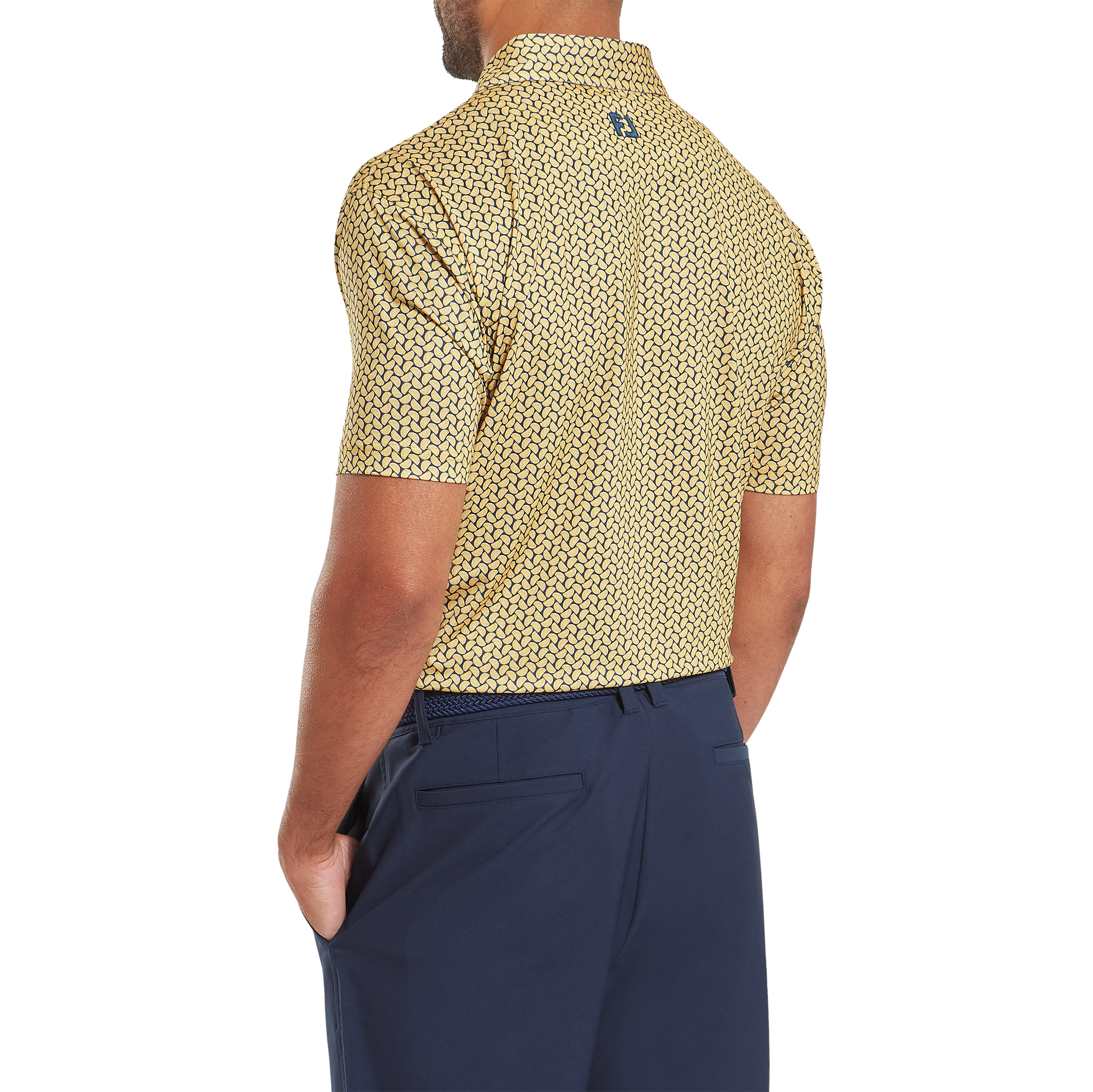 Polo en fil d'Ecosse imprim&eacute; Citron