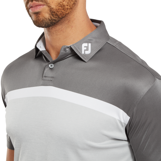 Polo Interlock avec blocs de couleurs