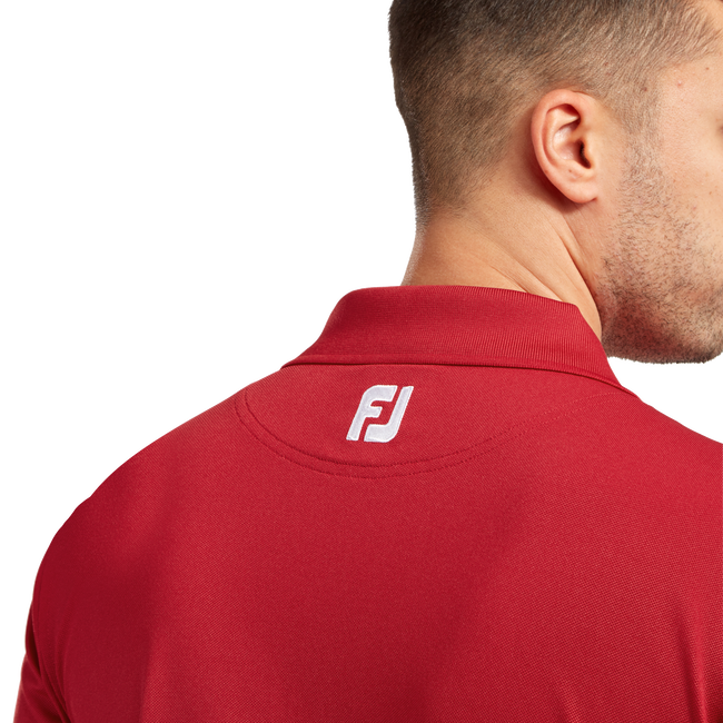 Polo Stretch Piqué uni avec col en tricot