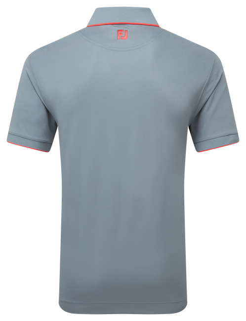 Polo piqué uni avec rayure sur le col