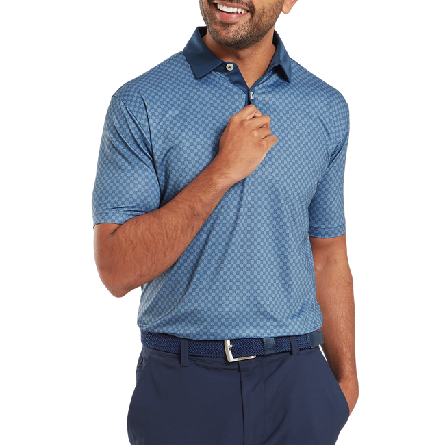 Polo en fil d'Ecosse imprimé damier