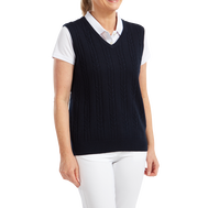 Women's Wool Blend Cable Knit V-Neck Vest