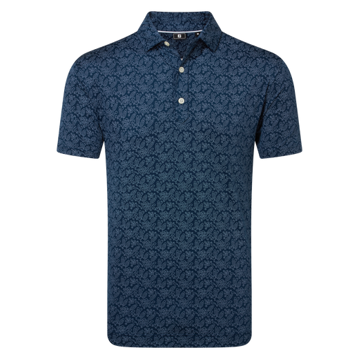 Polo en fil d'Ecosse imprim&eacute; fleuri