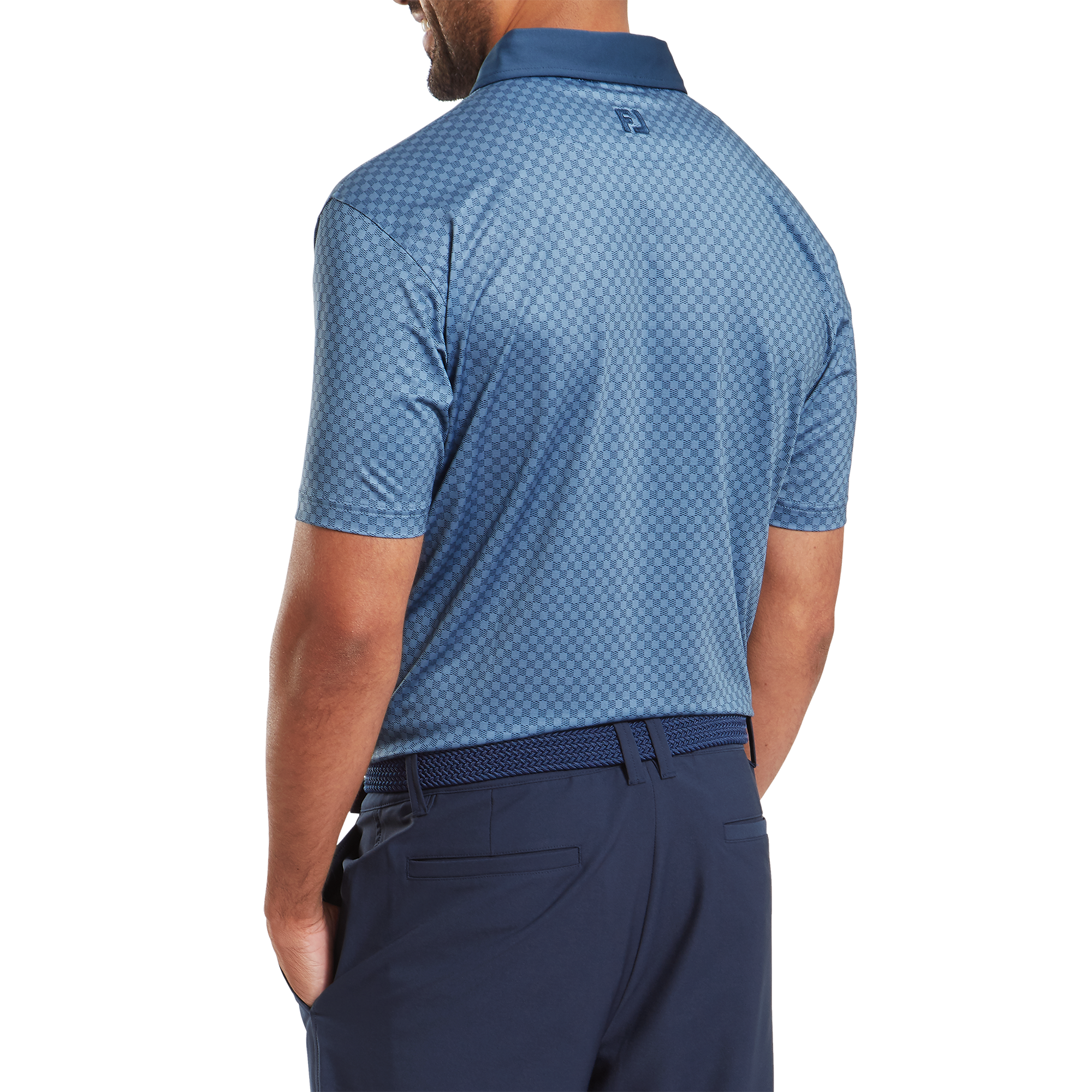 Polo en fil d'Ecosse imprim&eacute; damier