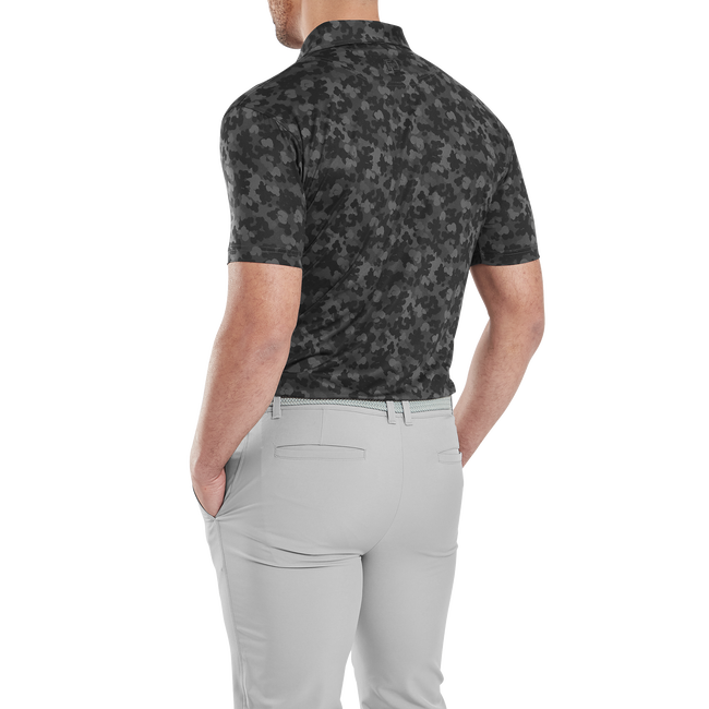 Polo en fil d'Ecosse imprimé camouflage