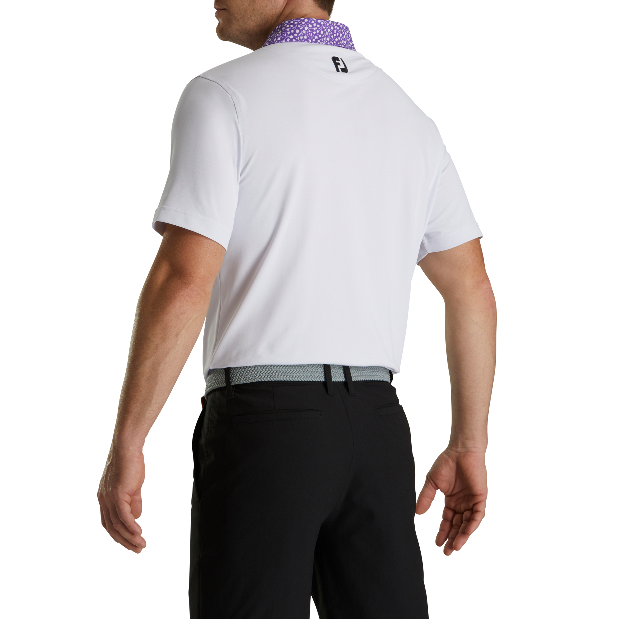 Polo piqu&eacute; avec col imprim&eacute; Tulipe