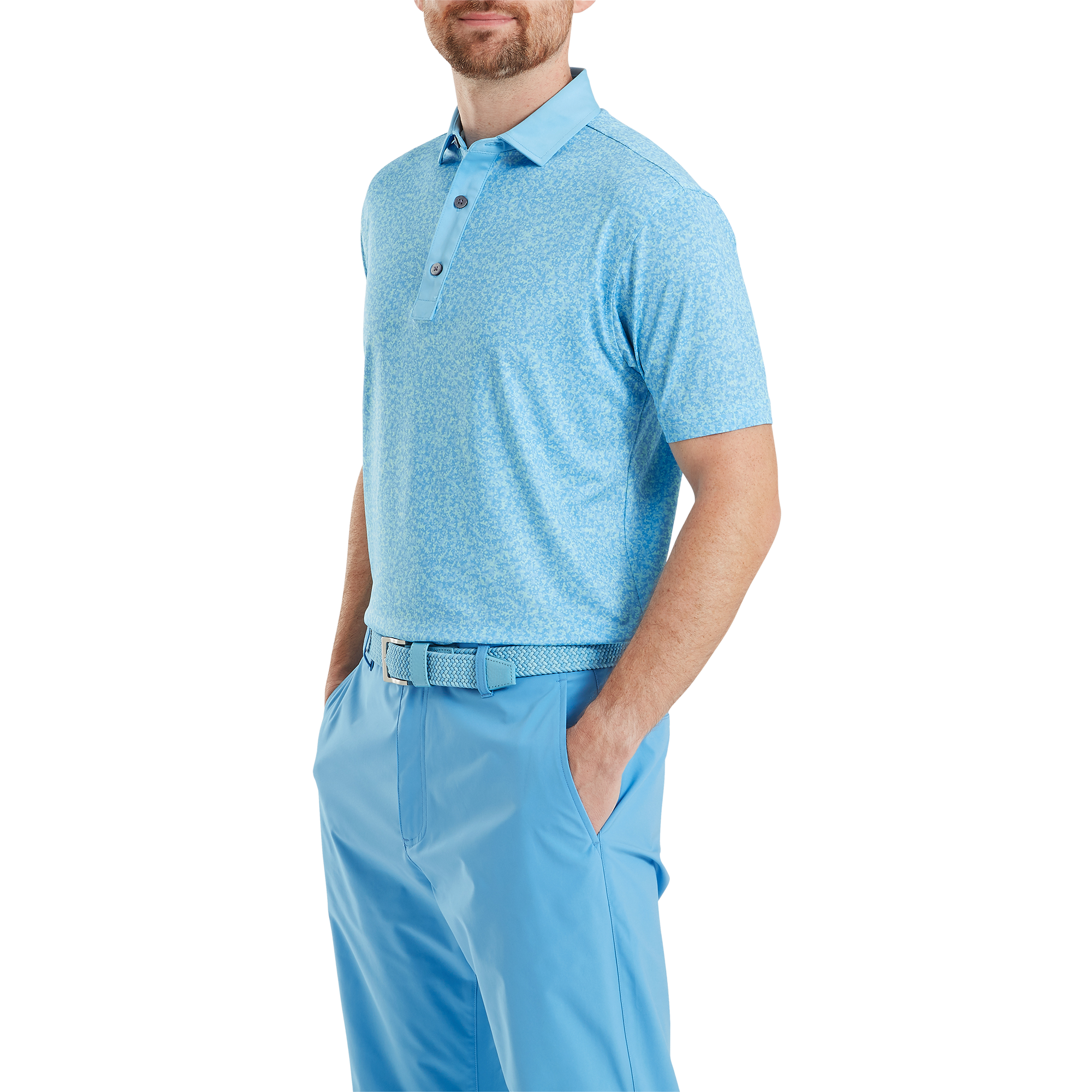 Polo en fil d'Ecosse imprim&eacute; camouflage &eacute;pur&eacute;