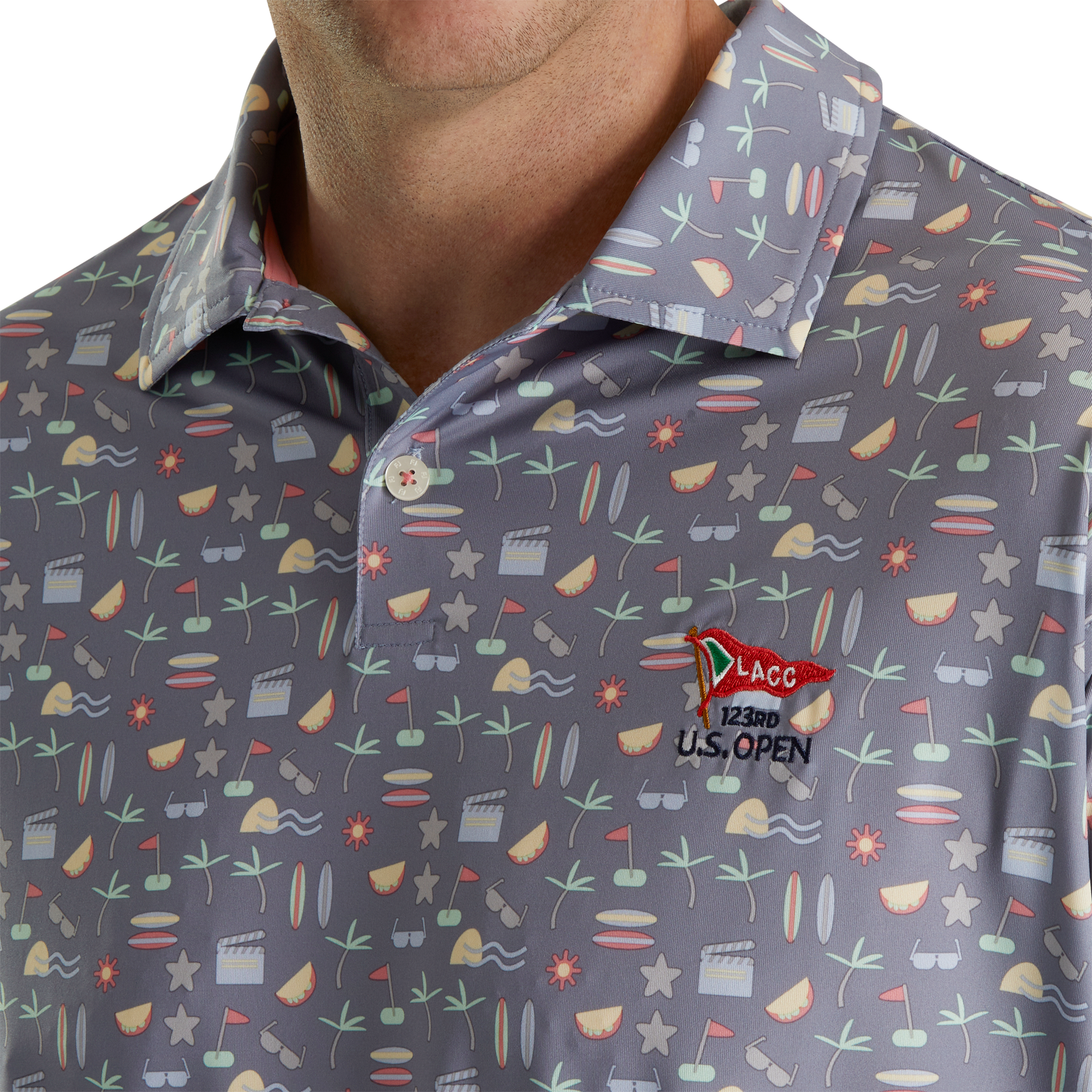 Polo fil d'Ecosse imprim&eacute; Hollywood U.S. Open 2023