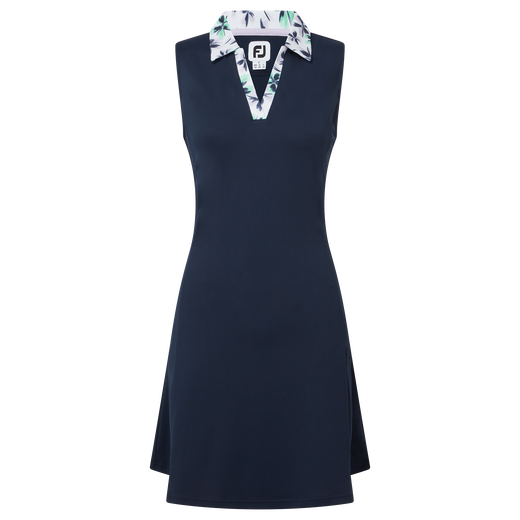 Robe avec encolure fleurie