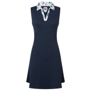 Robe avec encolure fleurie