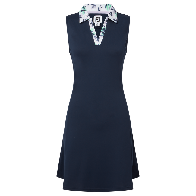 Robe avec encolure fleurie