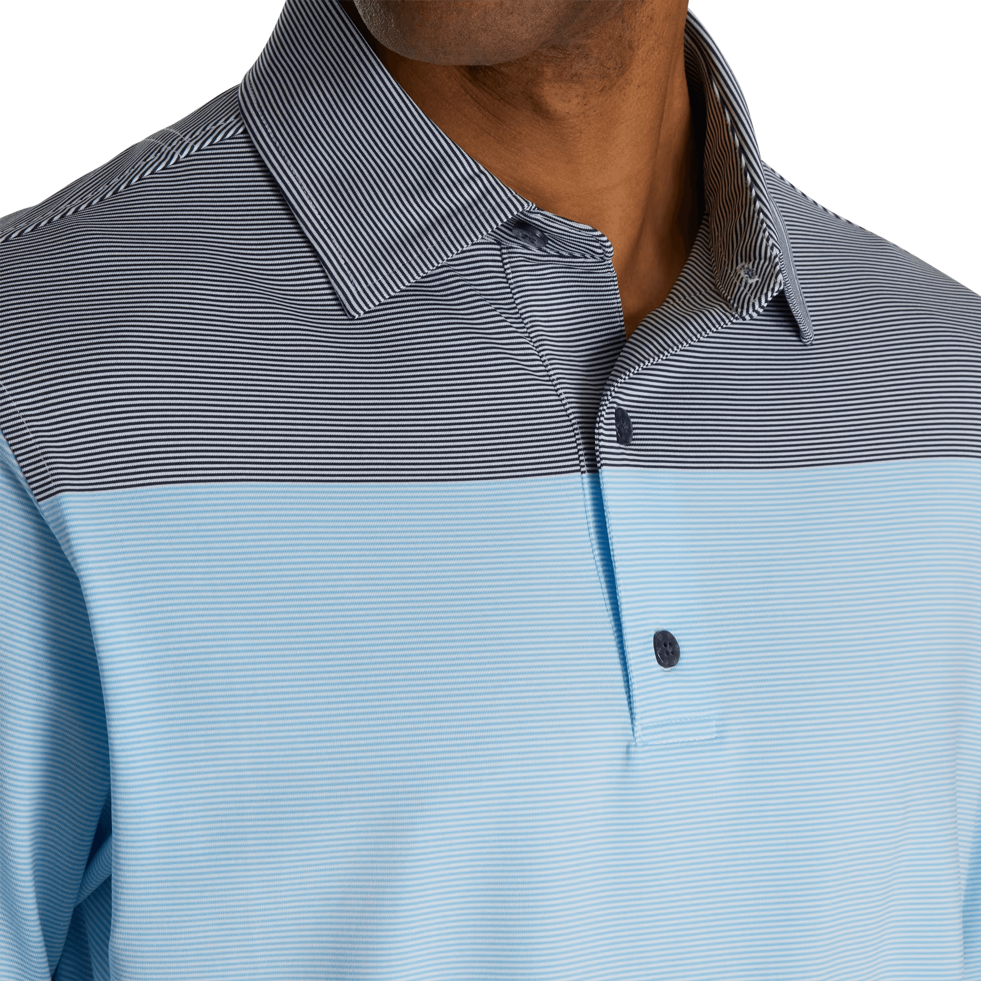 Polo ray&eacute; avec blocs de couleurs