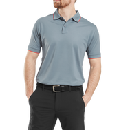 Polo piqué uni avec rayure sur le col