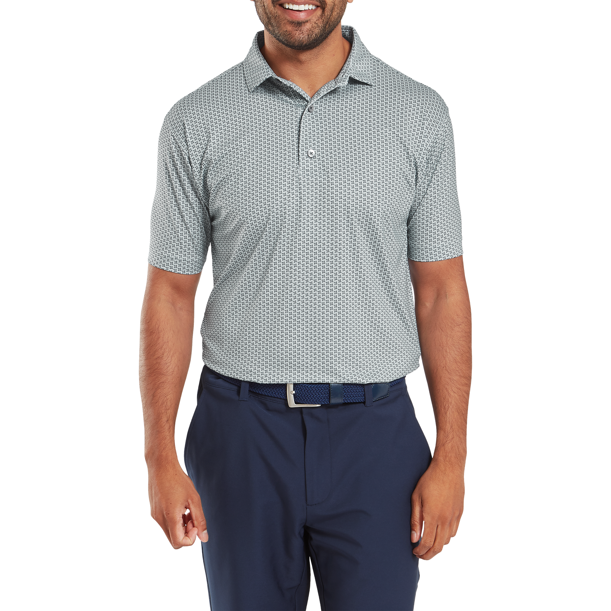 Polo en fil d'Ecosse imprim&eacute; pied de poule