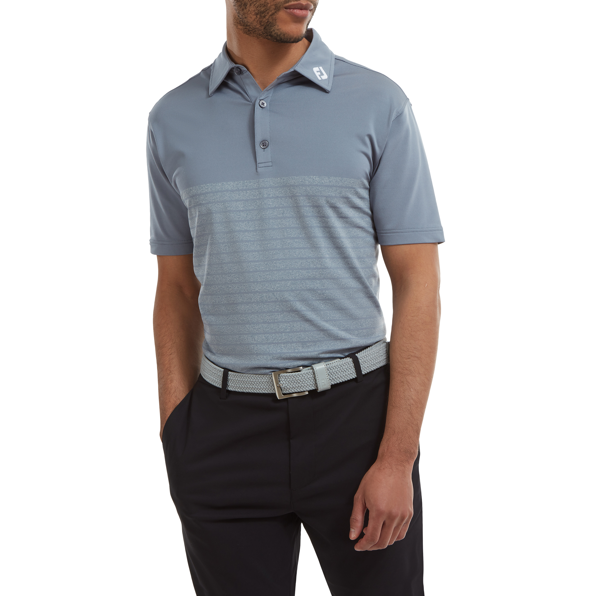 Polo en Fil d'Ecosse imprim&eacute;s rayures chin&eacute;es