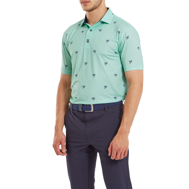 Polo en fil d'Ecosse imprimé Chardons