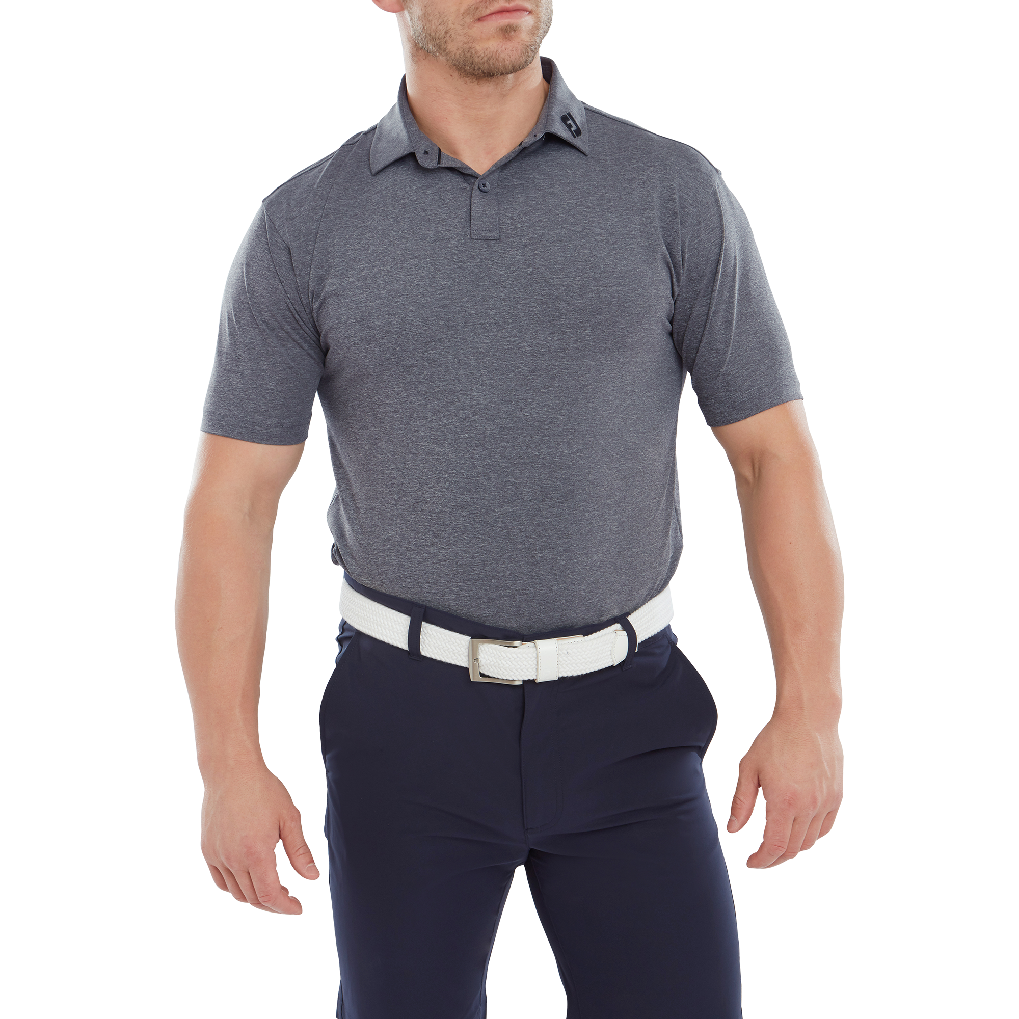 Polo chin&eacute; uni en fil d'Ecosse