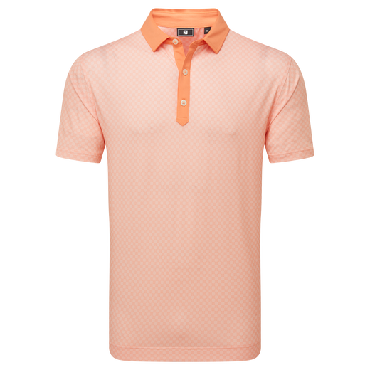 Polo en fil d'Ecosse imprim&eacute; damier