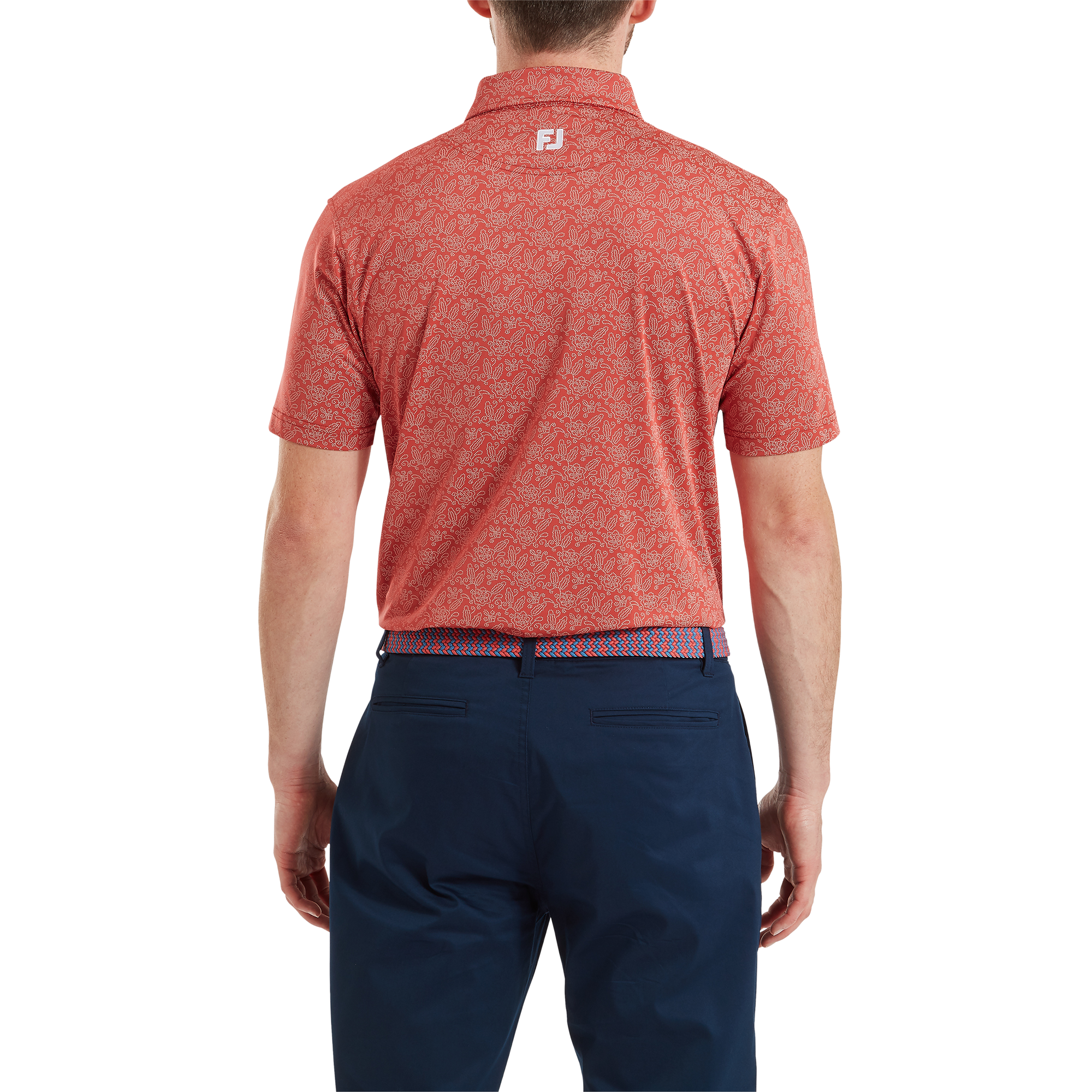 Polo en fil d'Ecosse imprim&eacute; fleuri