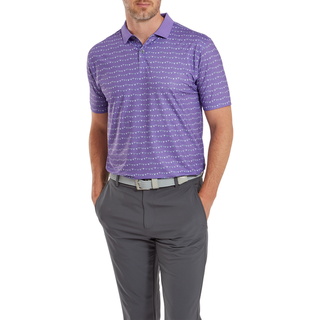 Polo en fil d'Ecosse imprimé fanions