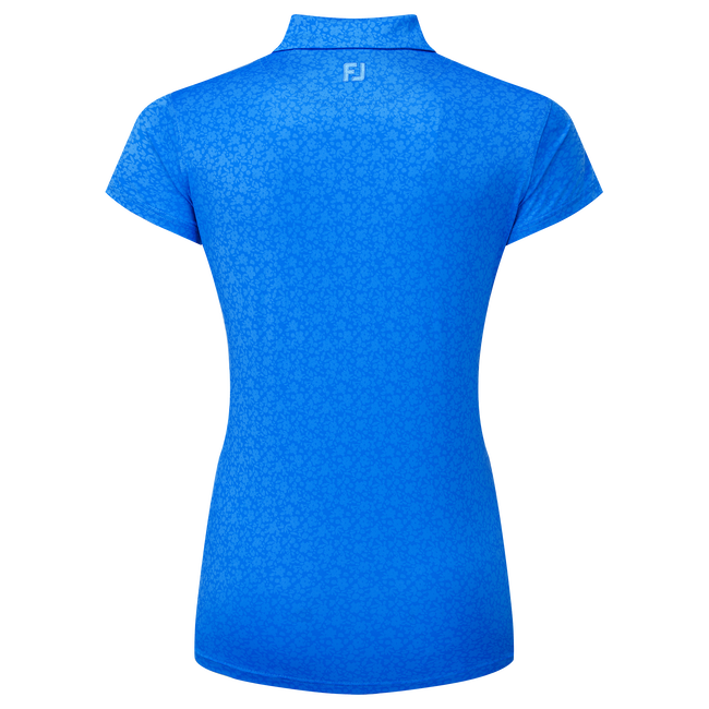 Polo en fil d'Ecosse à mancherons et impression florale