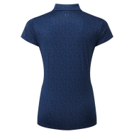 Polo en fil d'Ecosse à mancherons et impression florale