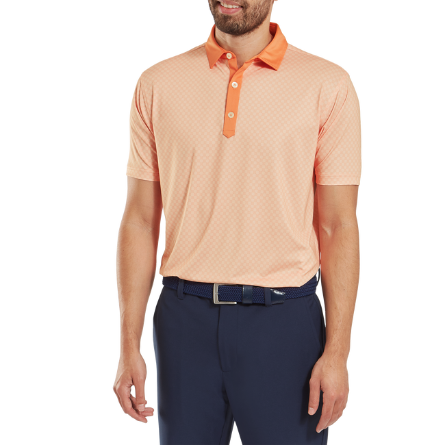 Polo en fil d'Ecosse imprimé damier