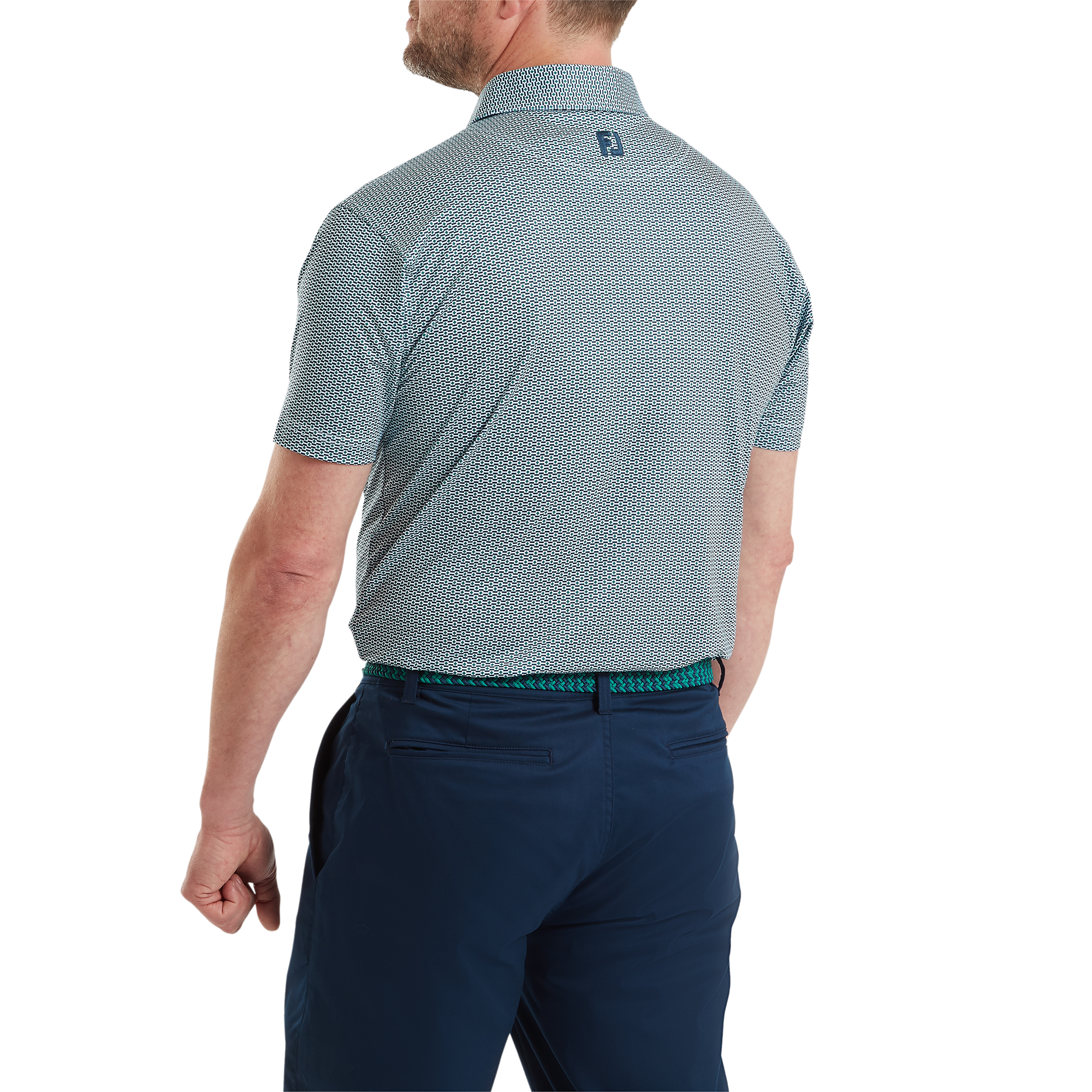 Polo en fil d'Ecosse imprim&eacute; drapeau nautique FJ