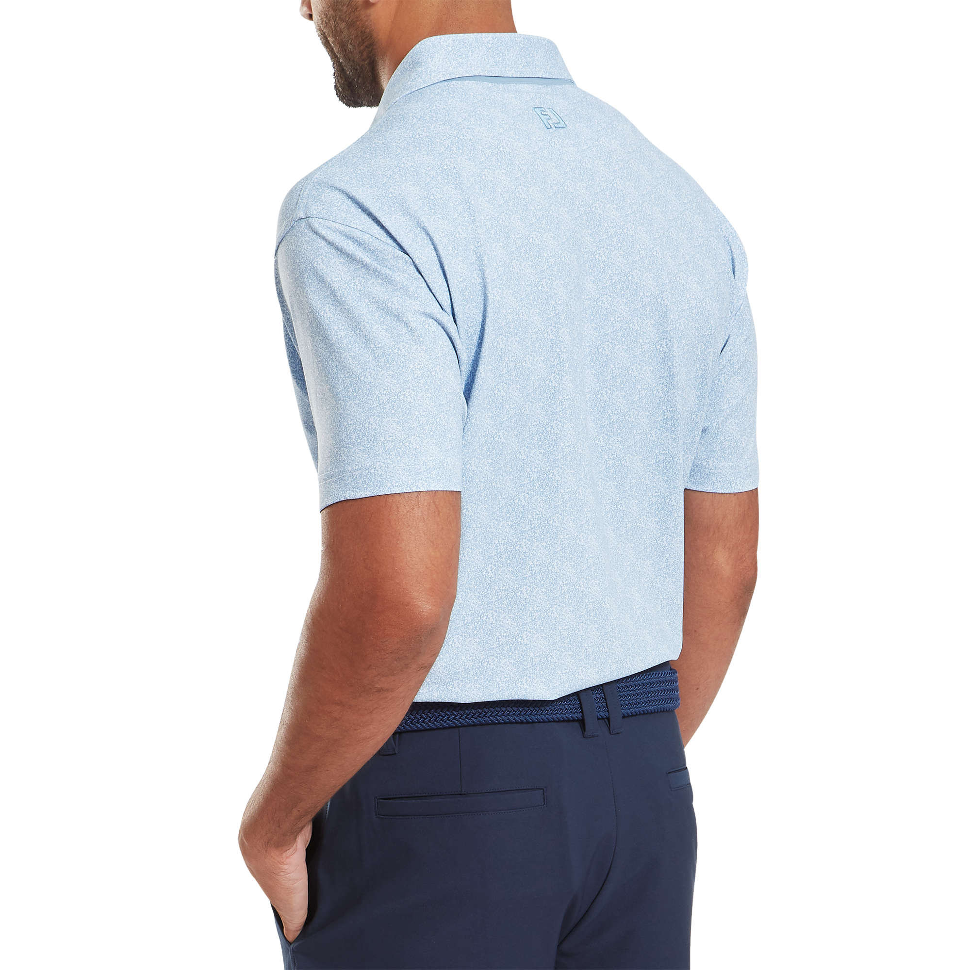 Polo en fil d'Ecosse impression mouchet&eacute;e