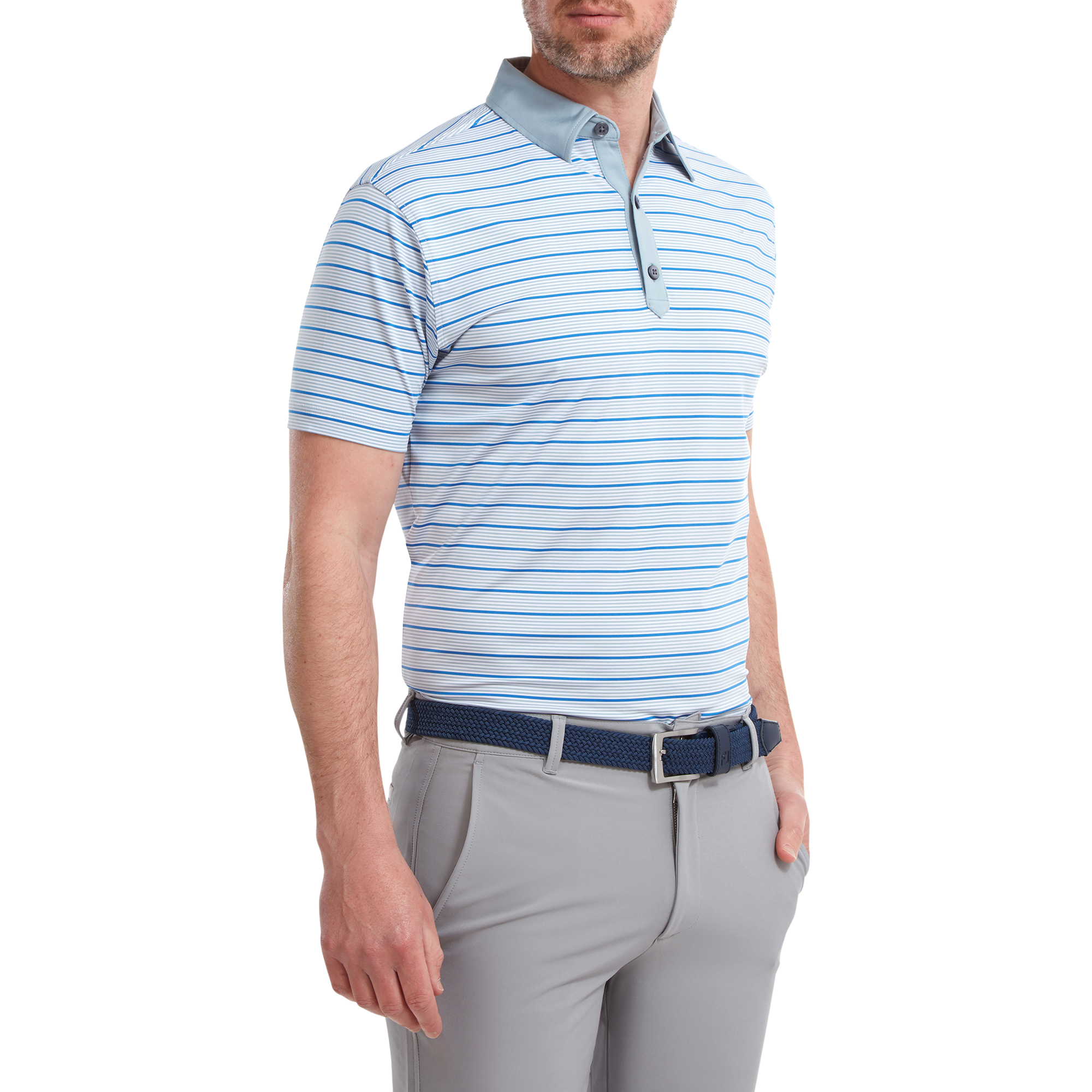 Polo en Fil d'Ecosse imprim&eacute;s rayures