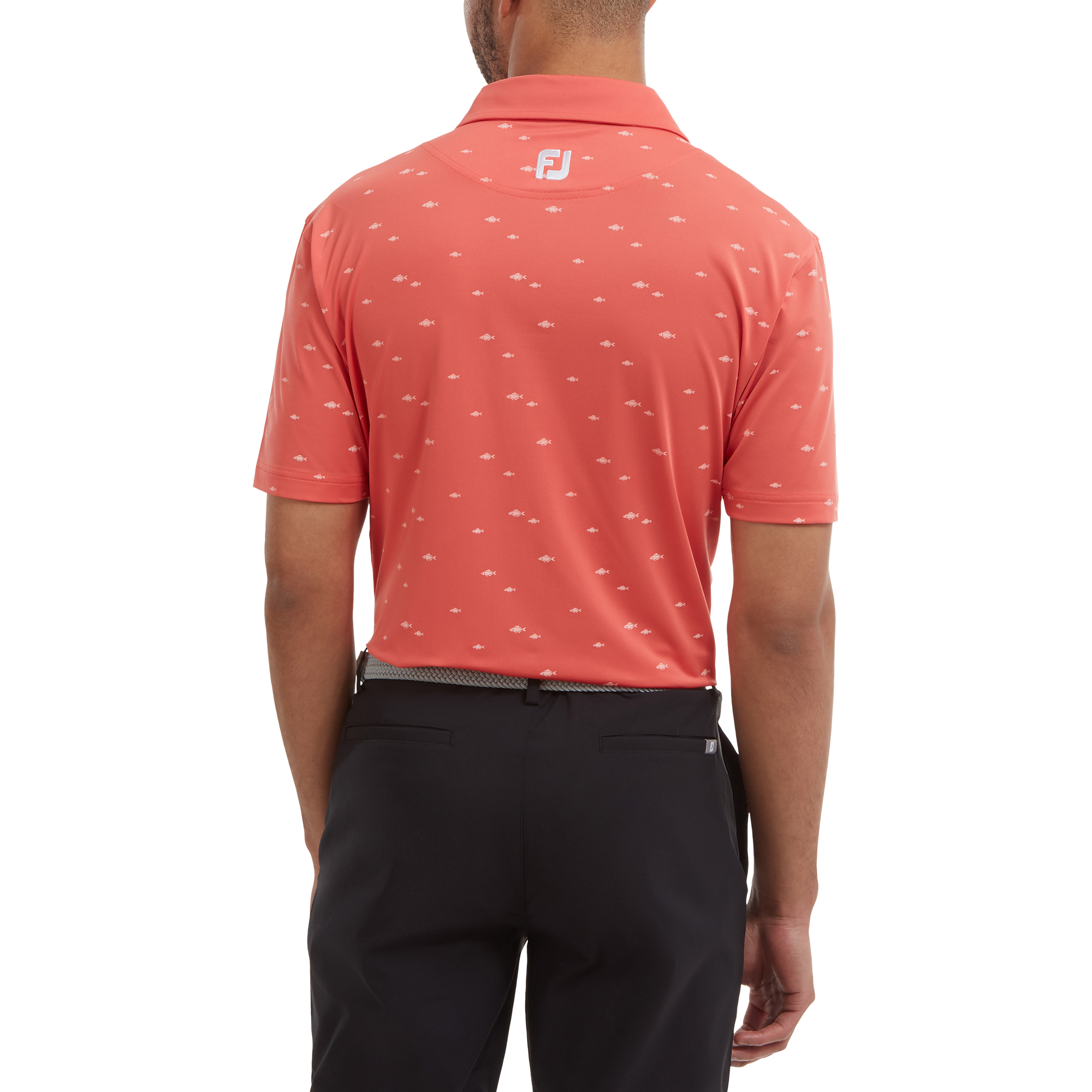 Polo en Fil d'Ecosse imprim&eacute;s poissons