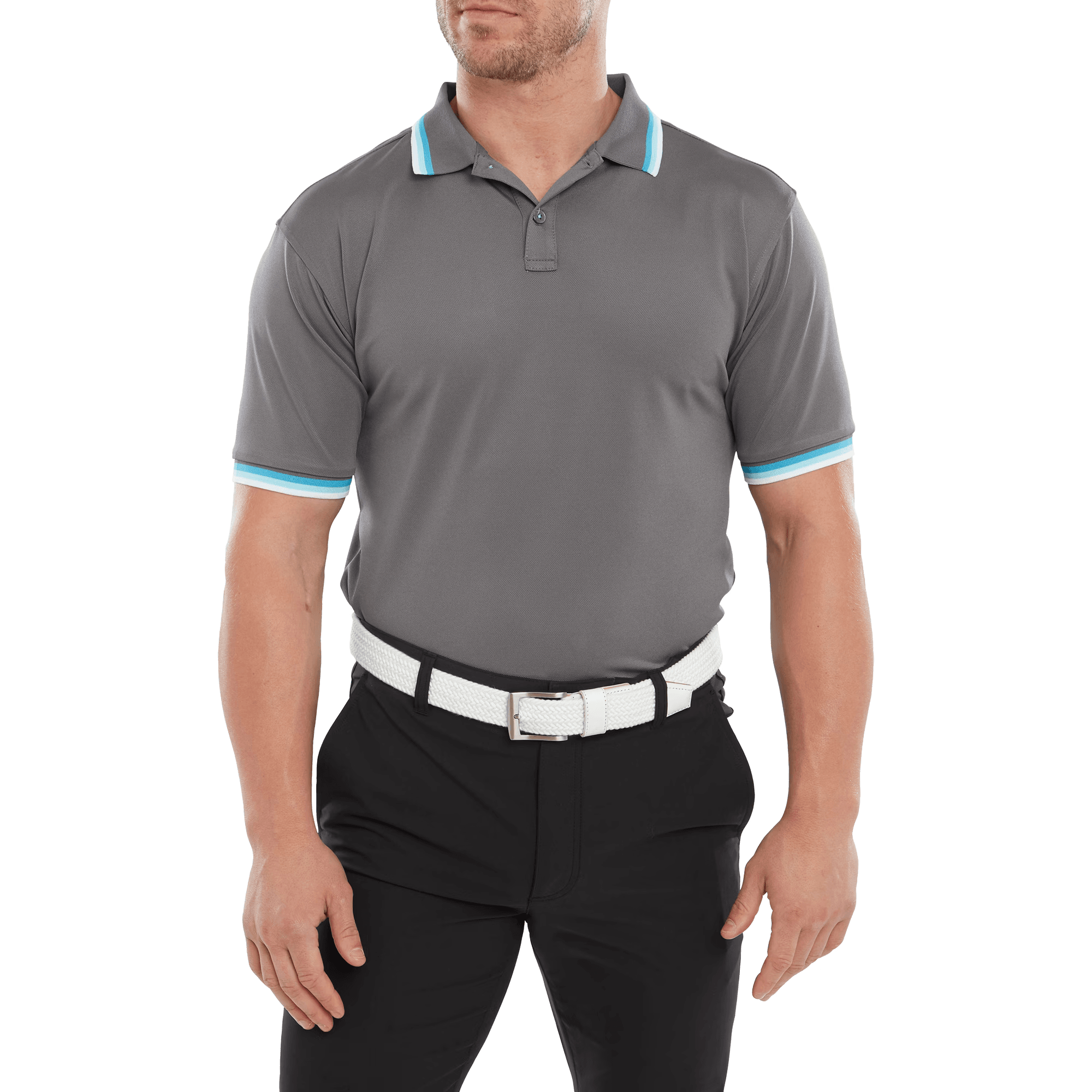 Polo uni avec d&eacute;tails sur le col et les manches