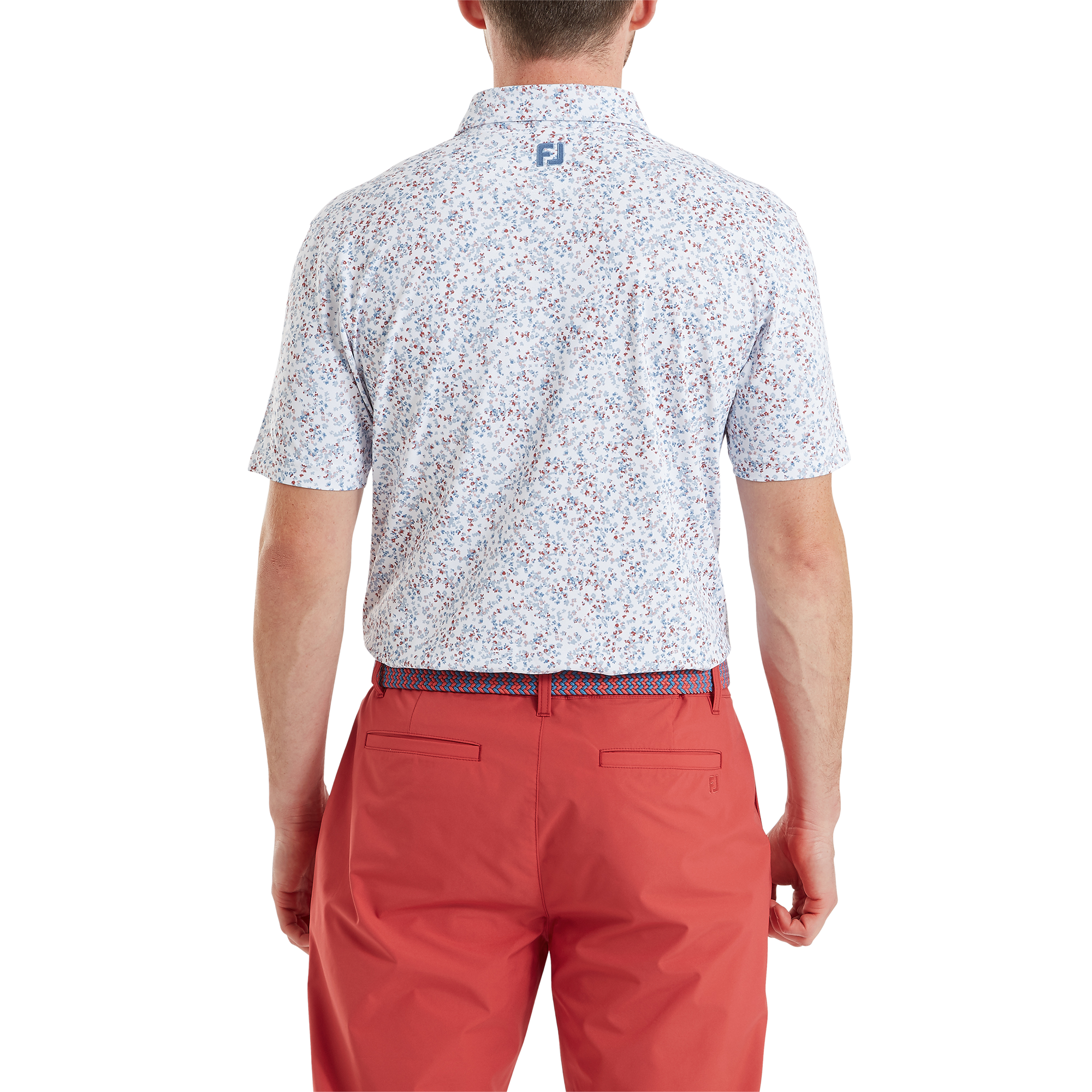 Polo piqu&eacute; imprim&eacute; floral effet aquarelle