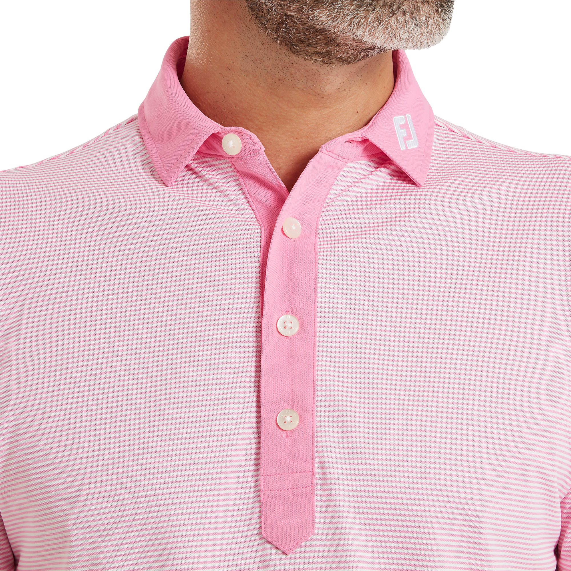 Polo piqu&eacute; &agrave; rayures fines