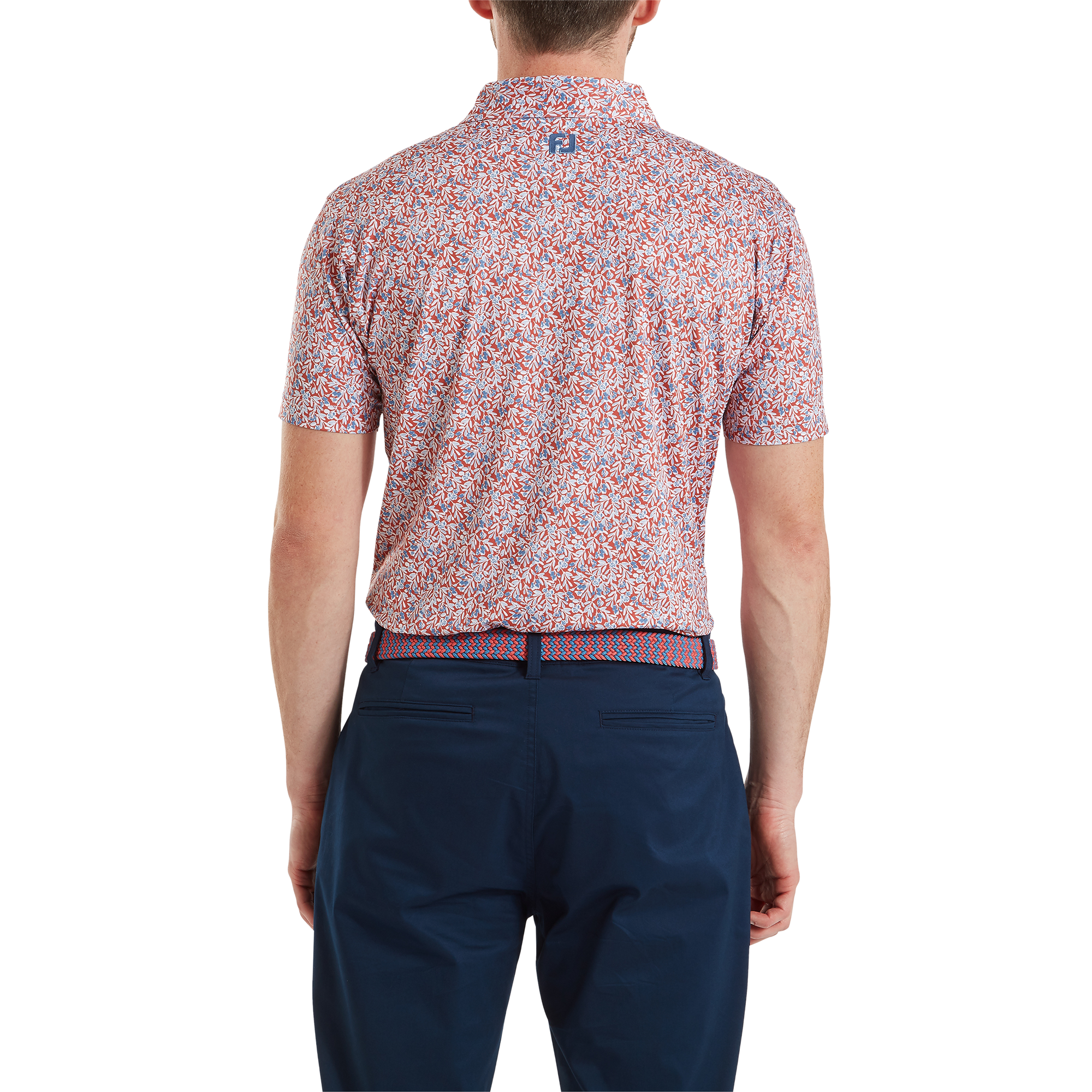 Polo en fil d'Ecosse imprim&eacute; floral