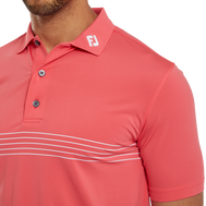 Polo en fil d'Ecosse rayé sur poitrine