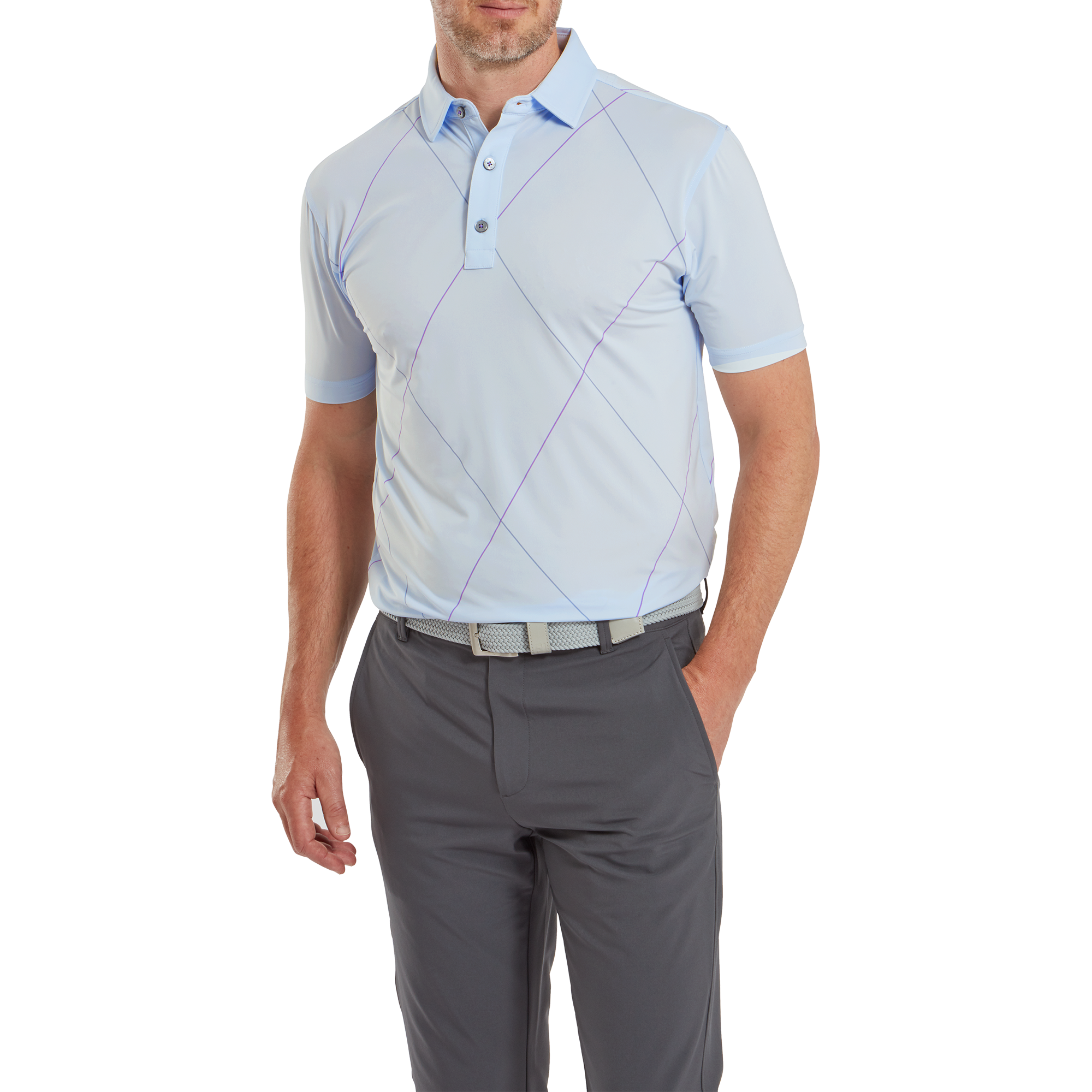 Polo imprim&eacute; Raker en fil d'Ecosse