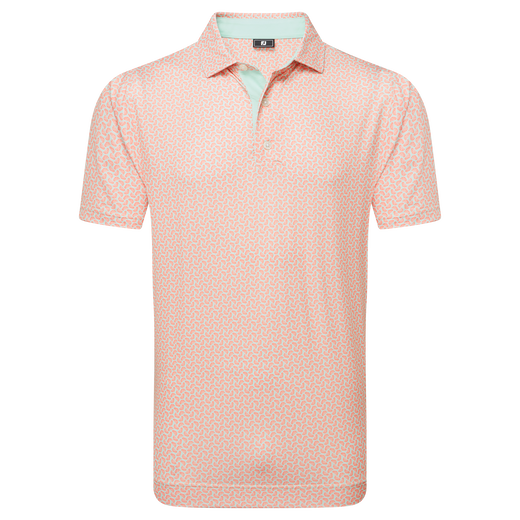 Polo en fil d&#39;Ecosse imprim&eacute; Citron