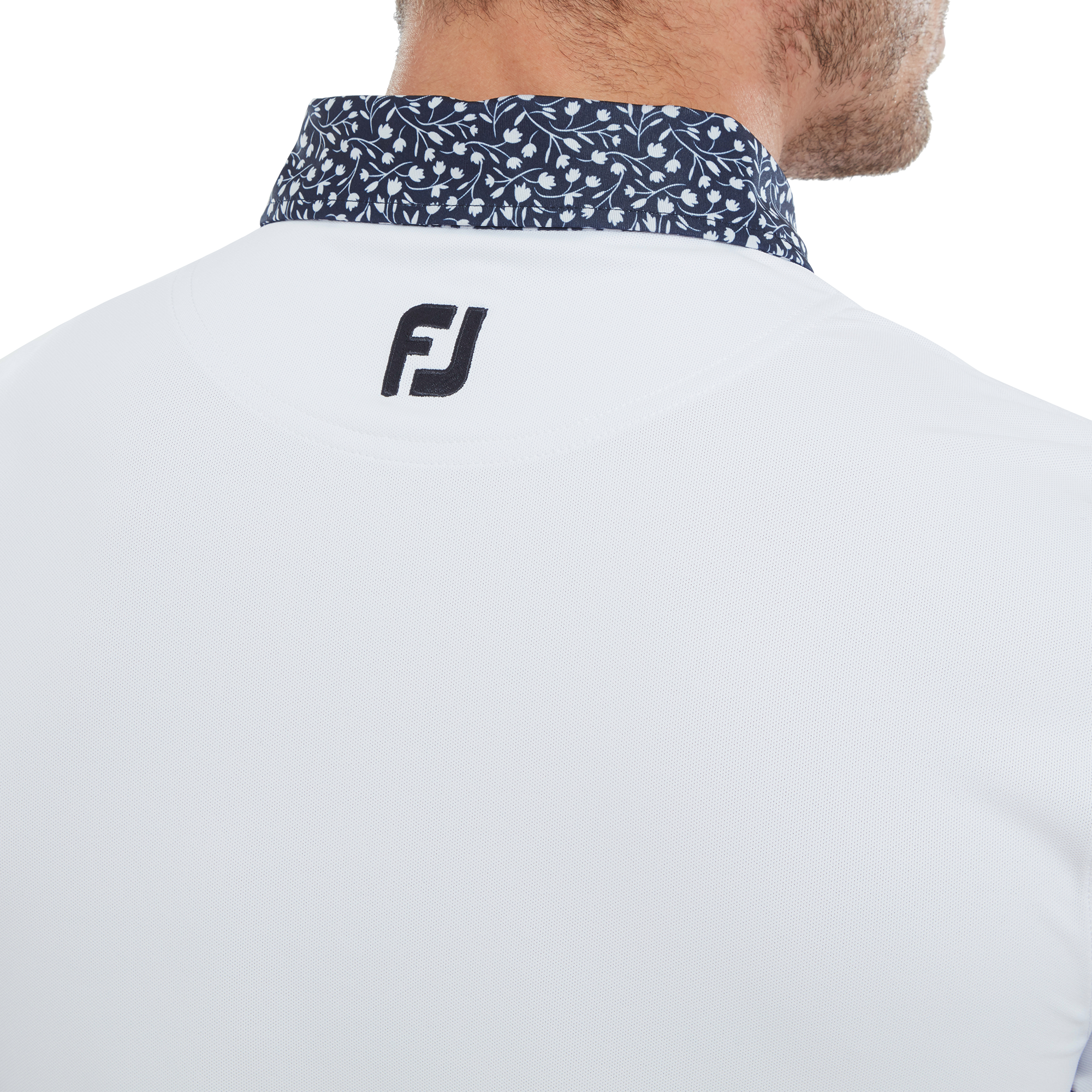 Polo piqu&eacute; avec col imprim&eacute; Tulipe