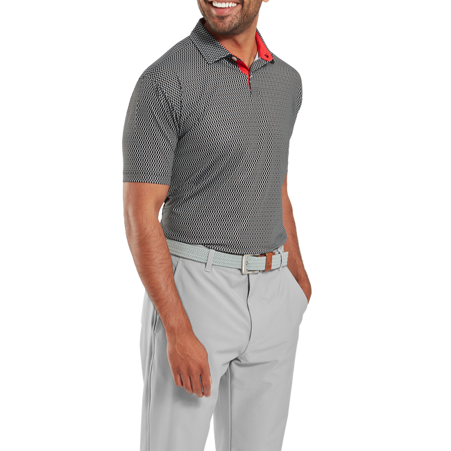 Polo en fil d'Ecosse imprimé grillage